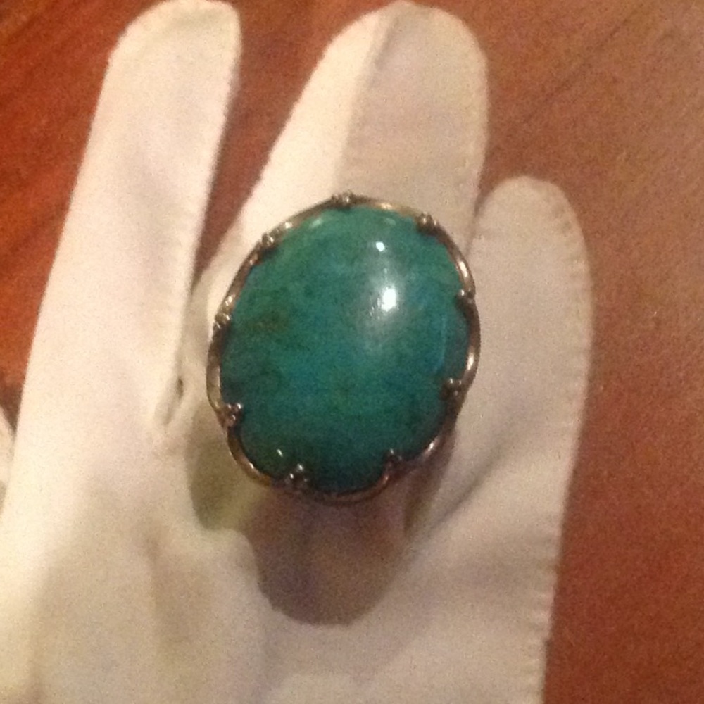 Statement ring. REDUCED. Large turquoise and sterling silver